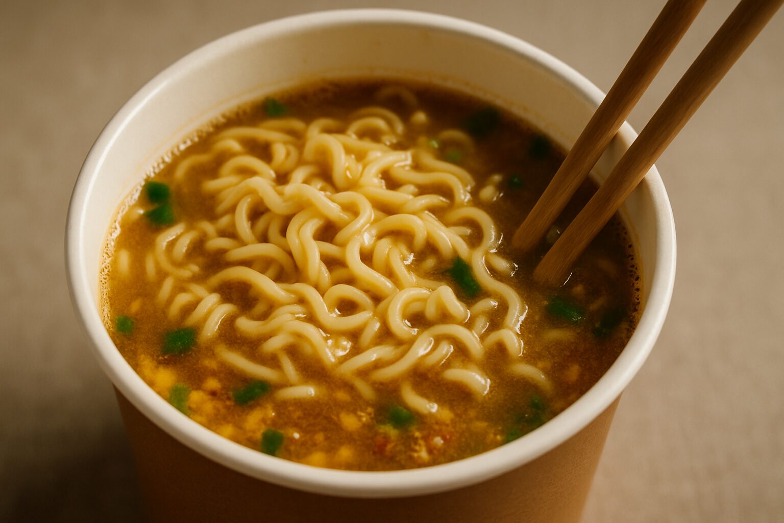 味噌味のカップラーメンの写真