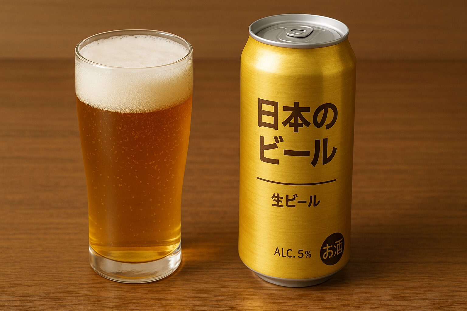 ビールとグラスの写真