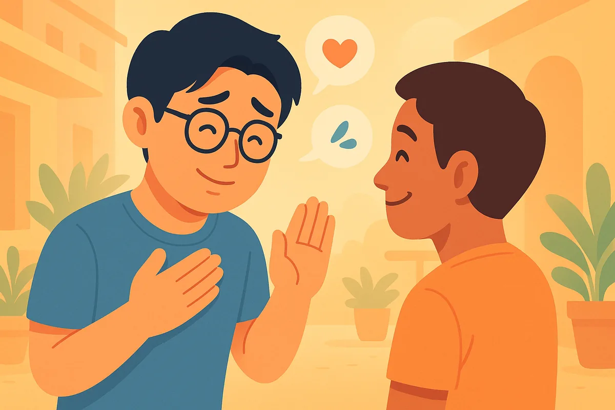 ベトナム語で「すみません・ごめんなさい」と誠実に謝る中嶋の様子